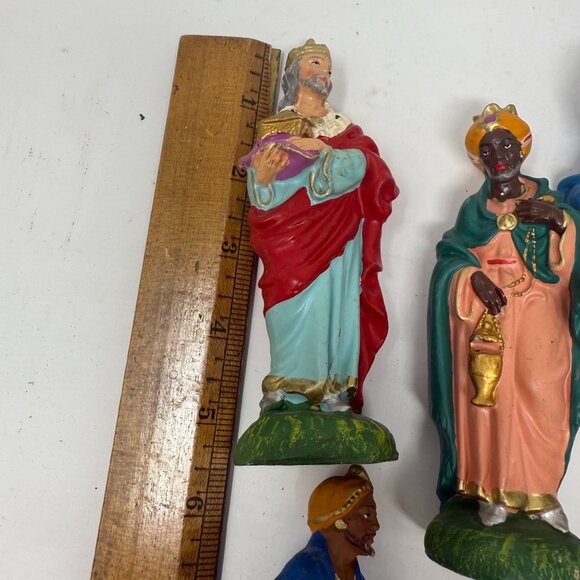 Vintage Hand-Painted Italian Nativity Set 9-Piece Figurines Christmas Decor - Picture 11 of 11